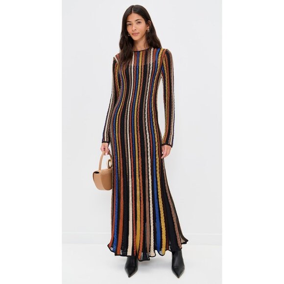 Ulla Johnson Albie Knit Long Sleeve Dress in Zoisite Small New Womens Maxi Gown - Picture 17 of 17